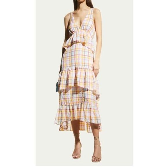 Cinq a Sept Astor White Multi Tiered Multi Dress NWT Size 14 - Picture 1 of 11